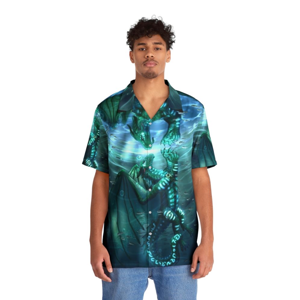 Wings of Fire Fathom and Turtle Sea Dragon Hawaiian Shirt - People Front