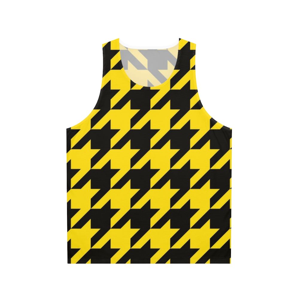 Unisex houndstooth black and yellow tank top