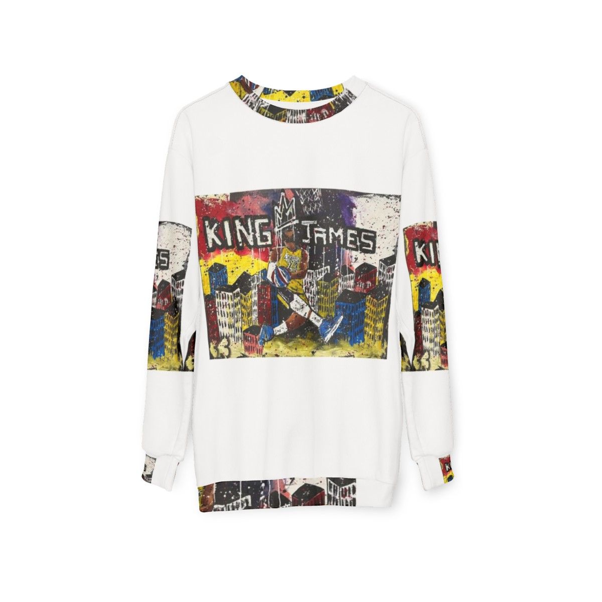 Lebron James Sweatshirt with Custom Art Design - hanging