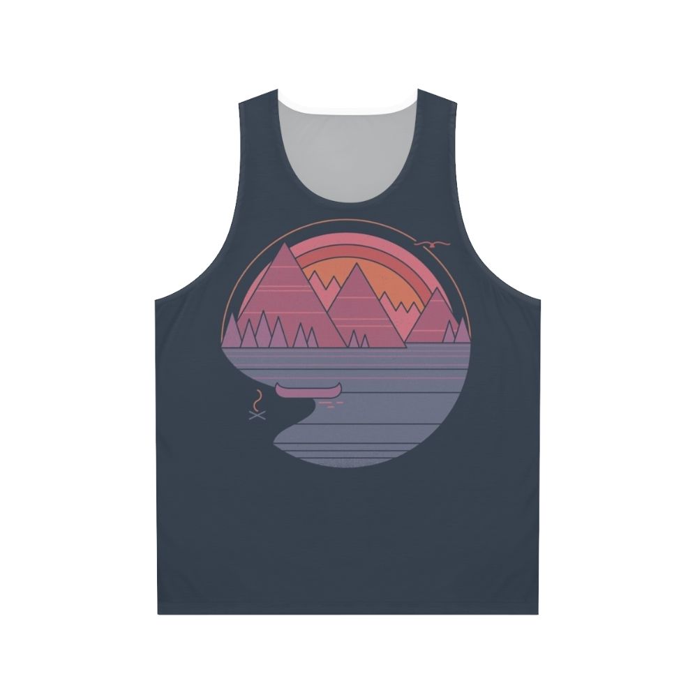 Unisex mountain landscape tank top