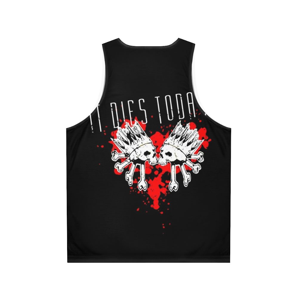 Metalcore Heart Skulls Unisex Tank Top - Back