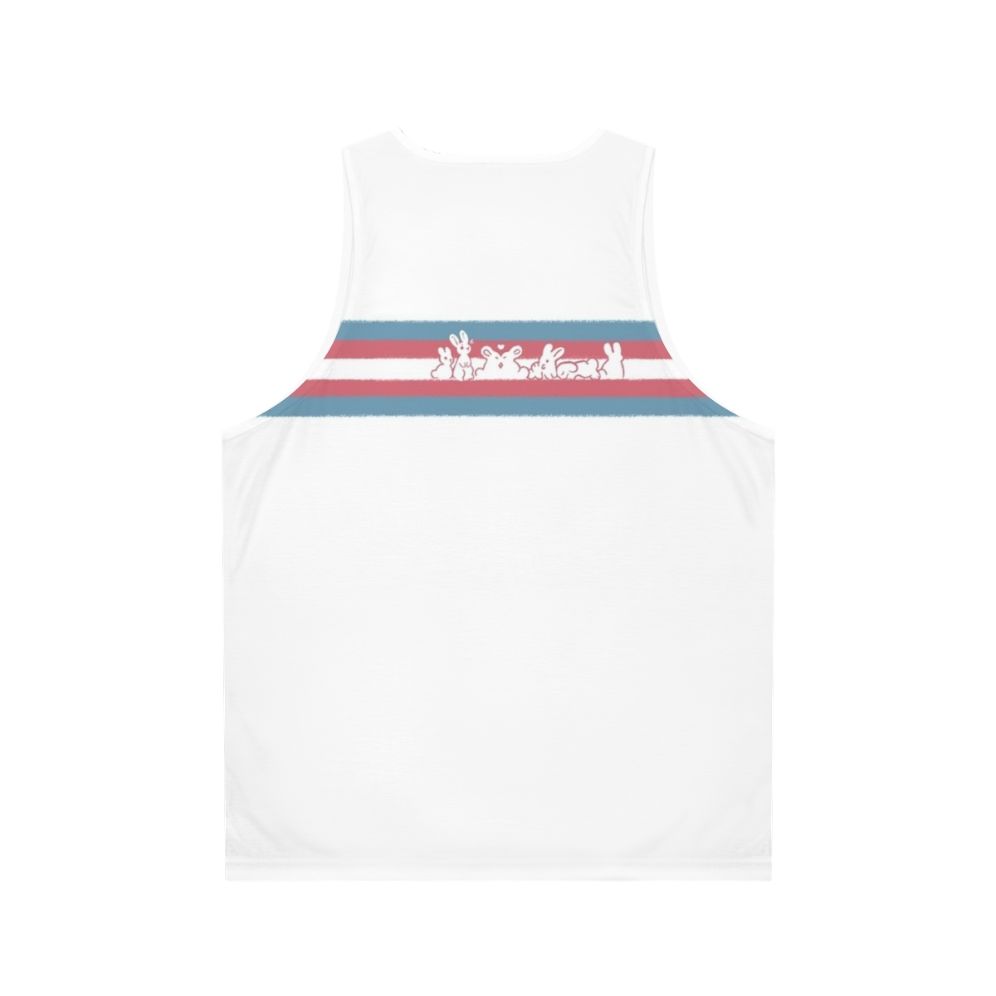 Transgender Pride Rabbit Bun Unisex Tank Top - Back