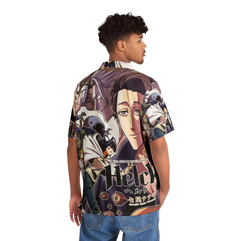 Helck Hawaiian Shirt featuring vibrant anime-style design - People Back