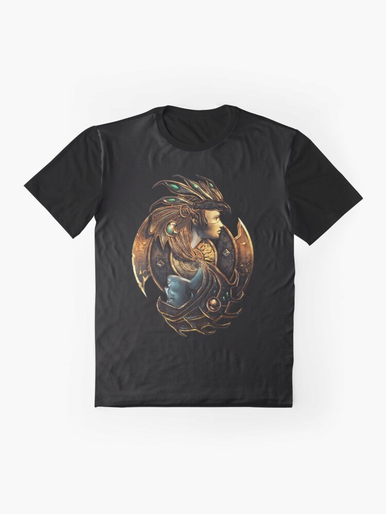 Baldur's Gate Throne Of Bhaal Mythology Graphic T-Shirt featuring RPG videogame elements - Flat lay