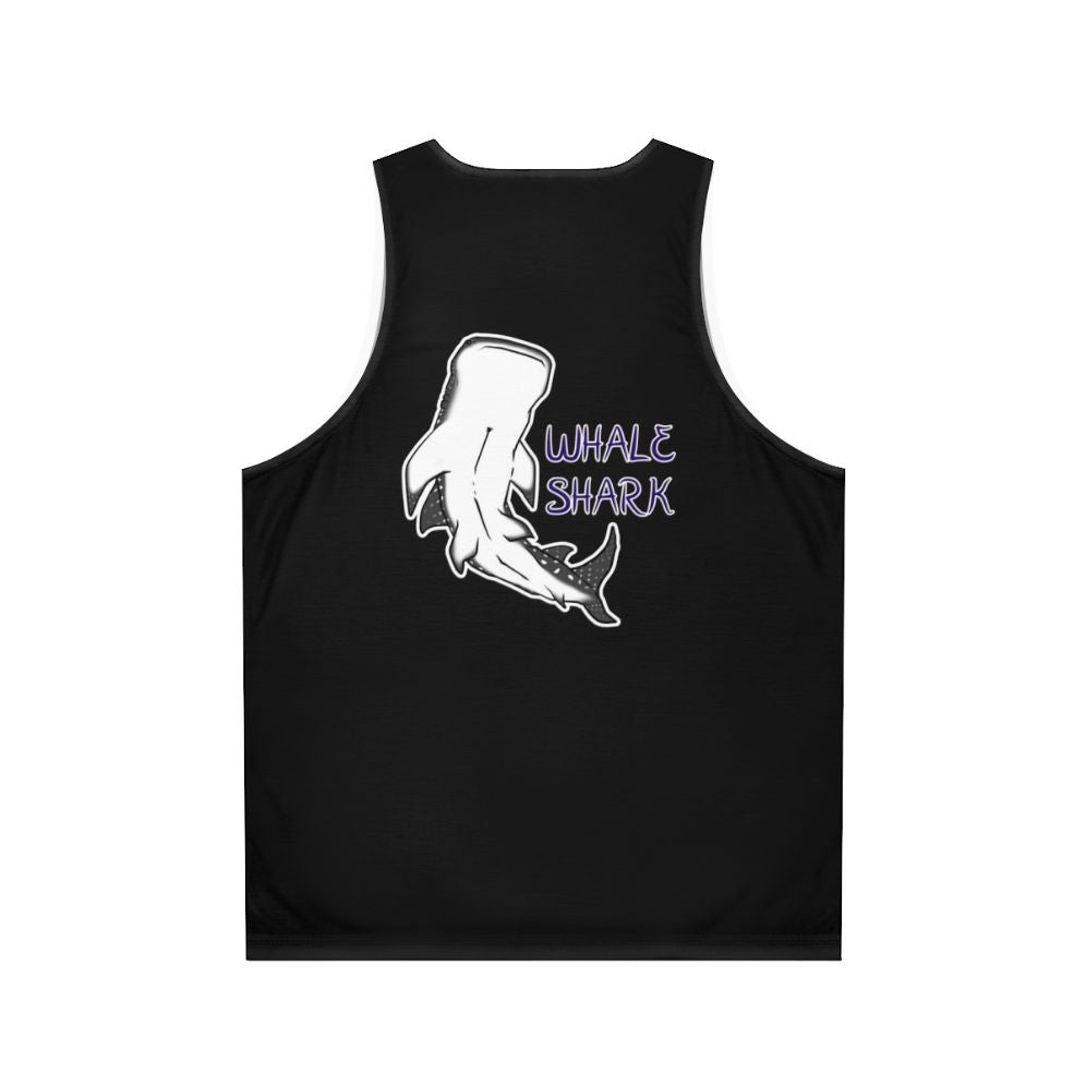 Whale shark unisex tank top with purple and blue design - Back