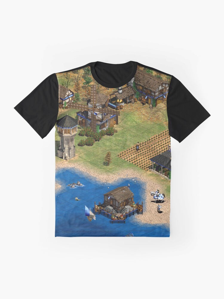 Vintage-style Age of Empires graphic t-shirt for gaming enthusiasts - Flat lay