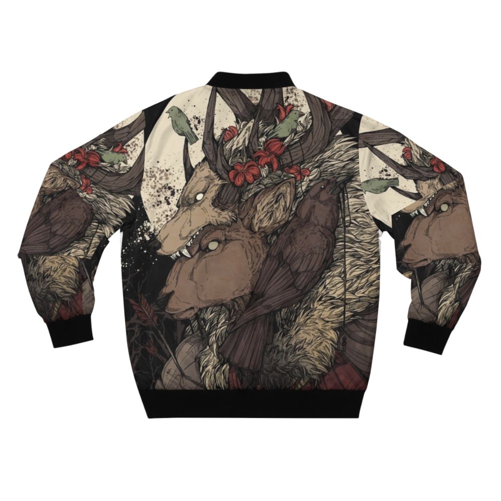 Elk King Bomber Jacket featuring embroidered elk design - Back