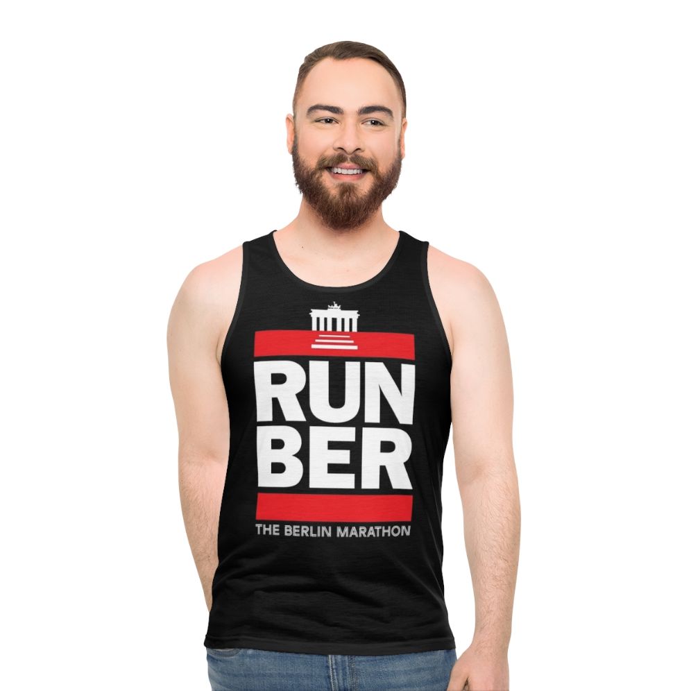 Germany marathon runner wearing a Berlin marathon tank top - men