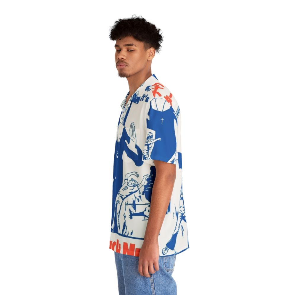 Nunchuck Nun Hawaiian Shirt with Pop Culture and Kung Fu Motif - People Left