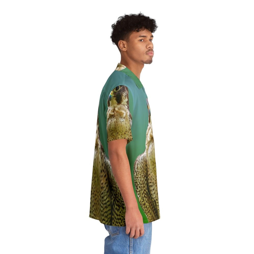 Majestic Peregrine Falcon Hawaiian Shirt featuring a bird of prey design - People Pight