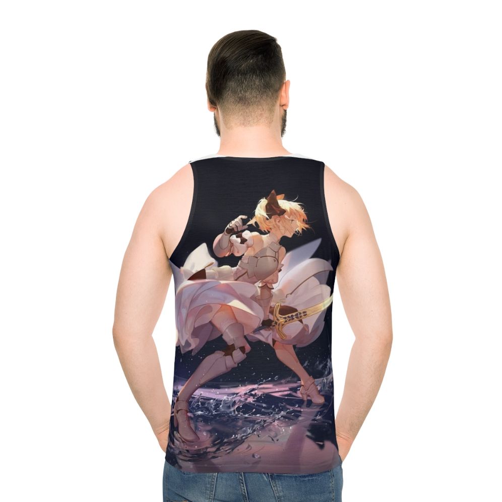 Saber Lily Fate Anime Unisex Tank Top - men back