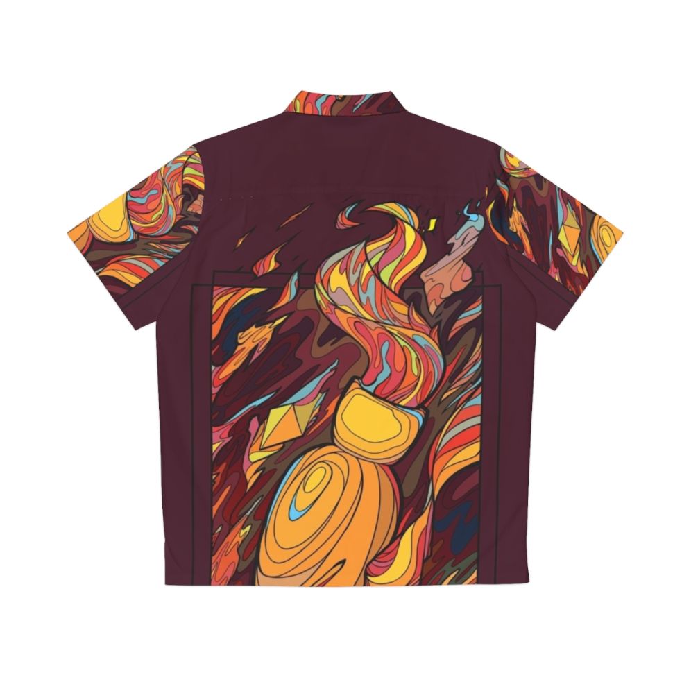 Dark Souls inspired stained glass ember Hawaiian shirt - Back