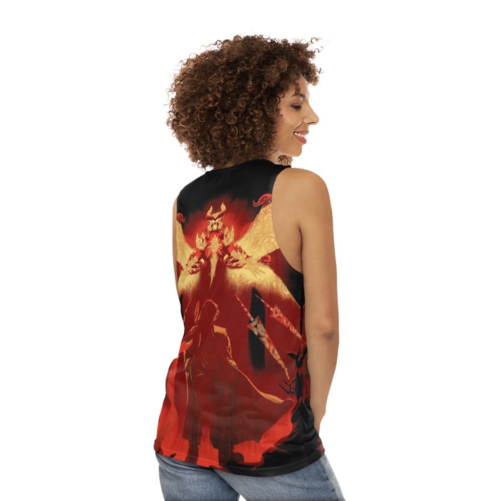 Unisex Red Hunter Tank Top - women back