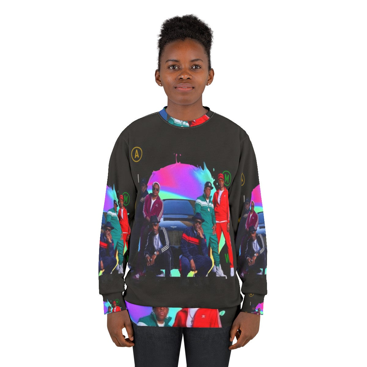 New Edition Retro Sweatshirt featuring 80s fashion and Bell Biv Devoe inspired design - women