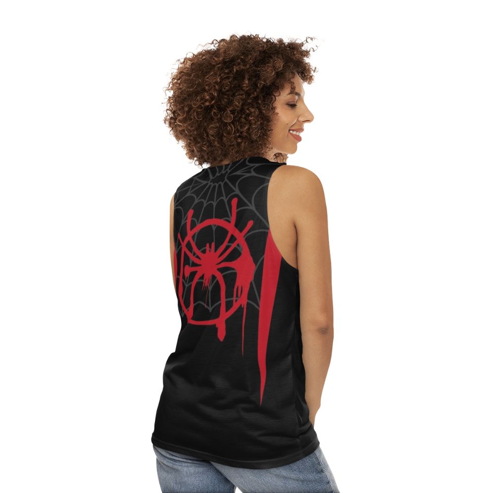 Miles Morales Spider-Verse Superhero Unisex Tank Top - women back