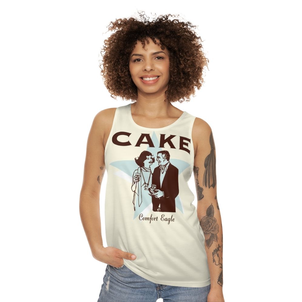 Unisex tank top with Cake band logo - women