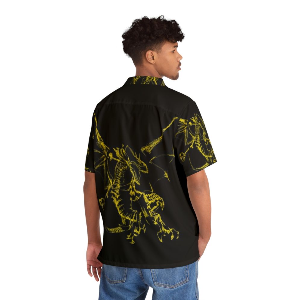 Yellow mystic lightning dragon Hawaiian shirt - People Back