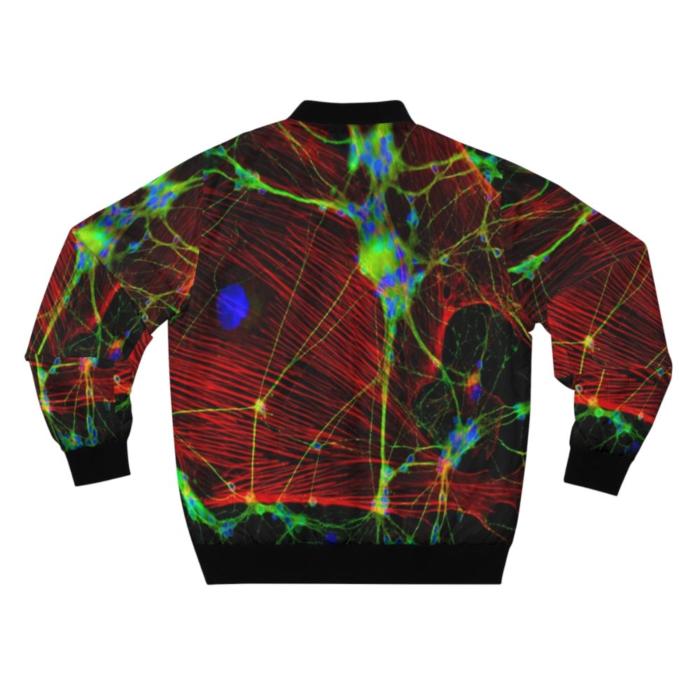 Brain synapse bomber jacket with a unique, trippy design - Back