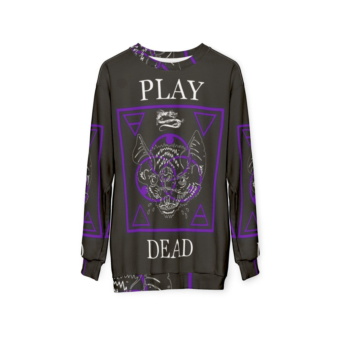 Vampire bat play dead graphic sweatshirt - hanging