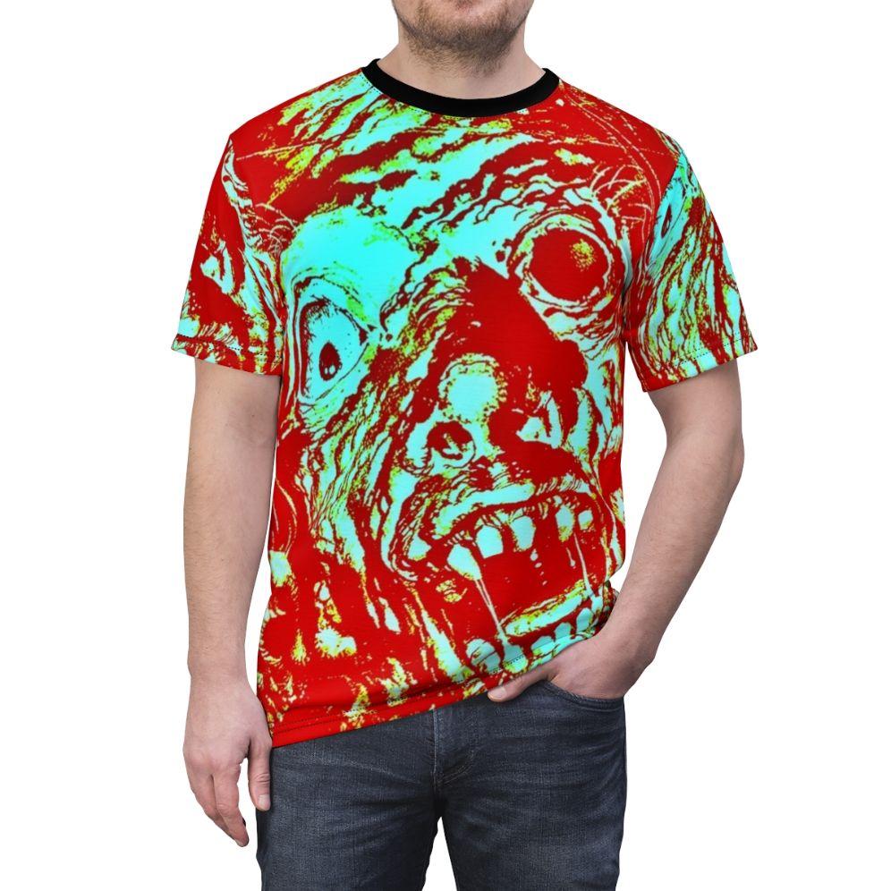 Occult horror movie vintage style all-over print t-shirt - men front