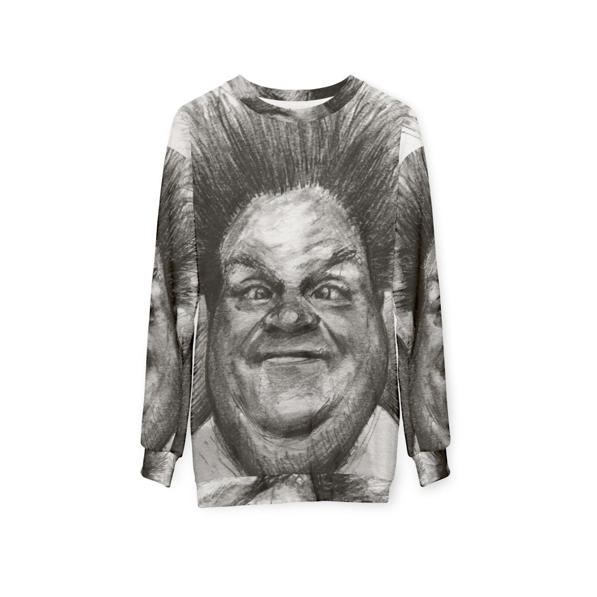 Chris Farley Portrait Sketch Sweatshirt - hanging