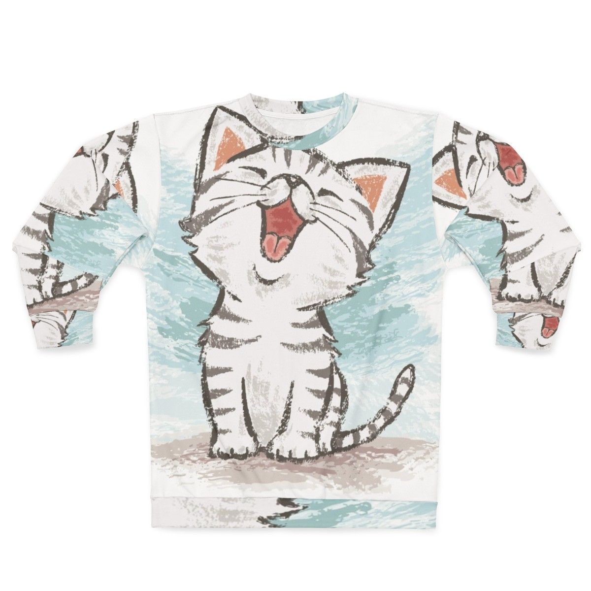 American Shorthair Cat Wearing Happy Sweatshirt