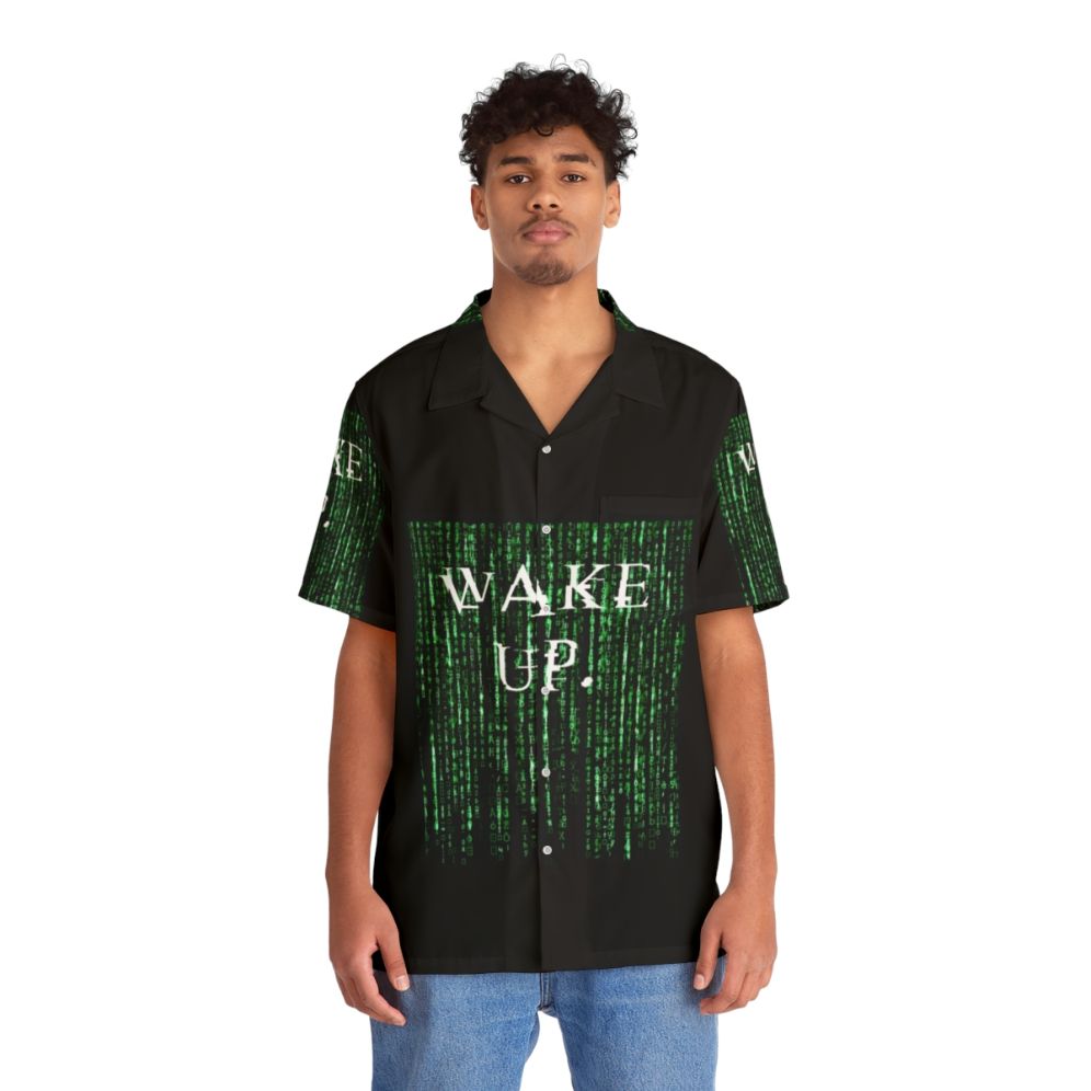 Matrix Wake Up Neo Hawaiian Shirt - People Front