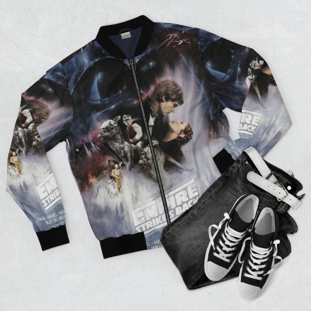 The Empire Strikes Back movie poster-inspired bomber jacket - Flat lay