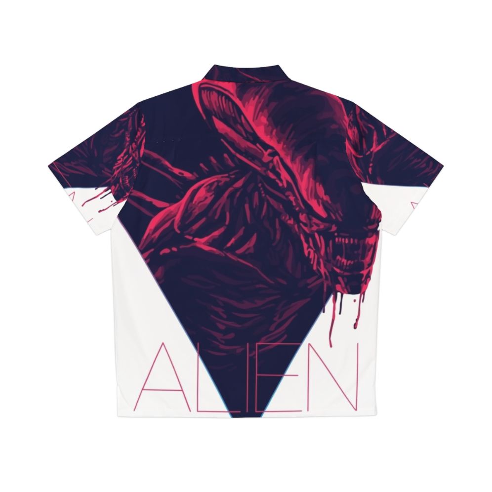 Alien Movie Hawaiian Shirt with Xenomorph Design - Back