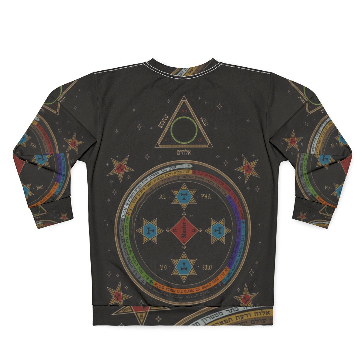 Occult sweatshirt with Goetia circle triangle design - Back