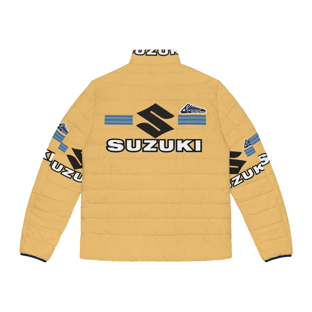 Vintage-inspired puffer jacket with motorcycle graphics - Back