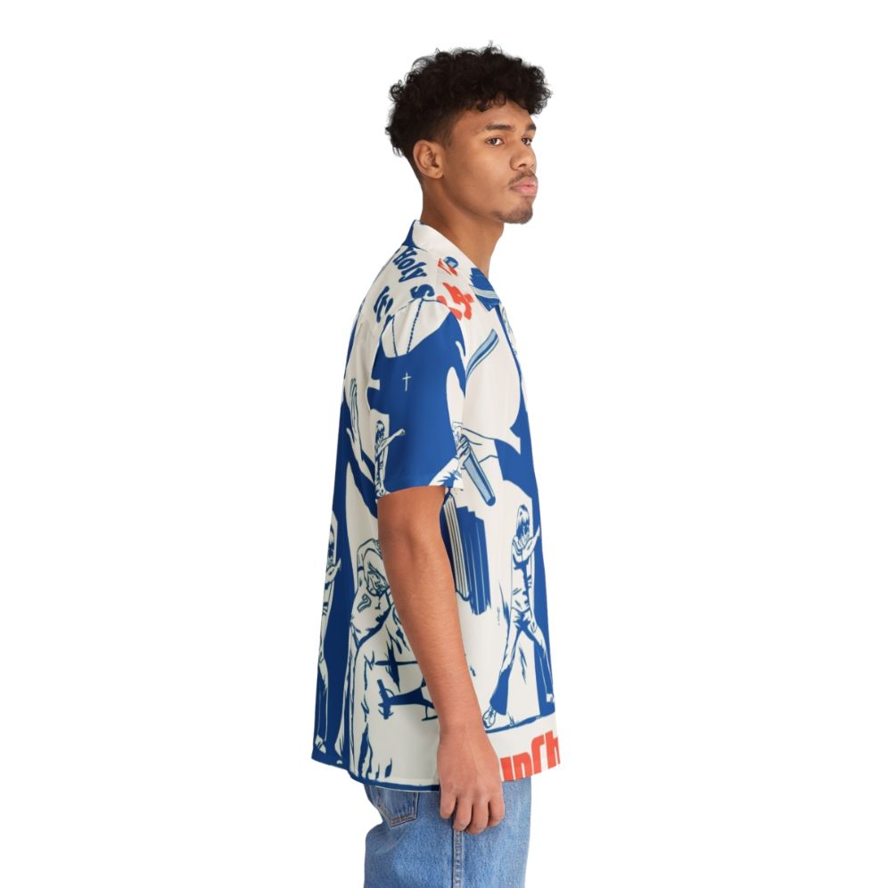 Nunchuck Nun Hawaiian Shirt with Pop Culture and Kung Fu Motif - People Pight