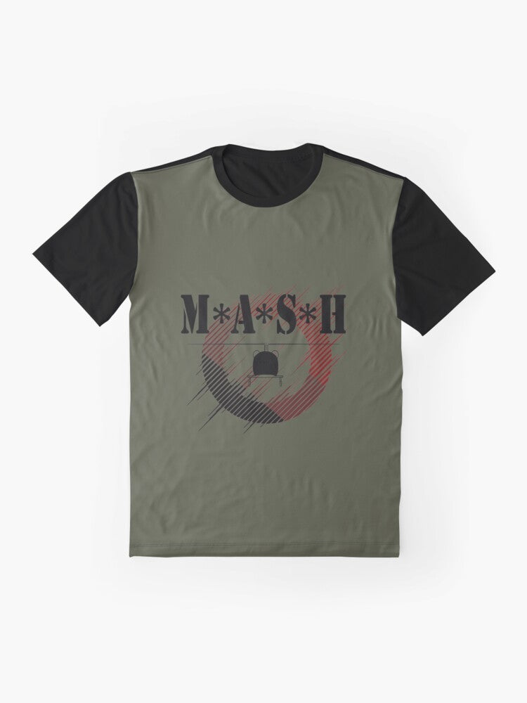 Vintage MASH Graphic T-Shirt featuring the iconic MASH TV show logo and characters. - Flat lay