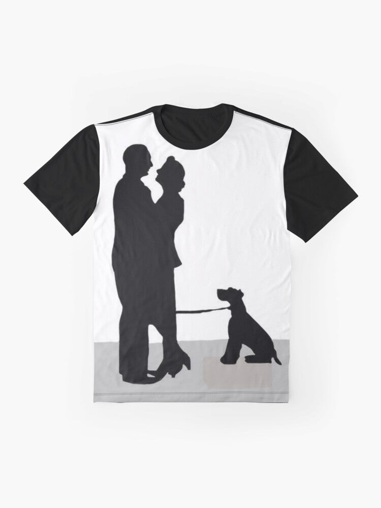 Silhouette of Nick and Nora Charles from the classic film "The Thin Man" - Flat lay