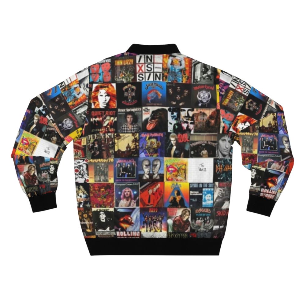 Retro vinyl collage pattern on a bomber jacket - Back