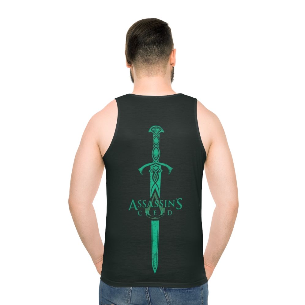 Assassins Creed medieval knight sword unisex tank top - men back