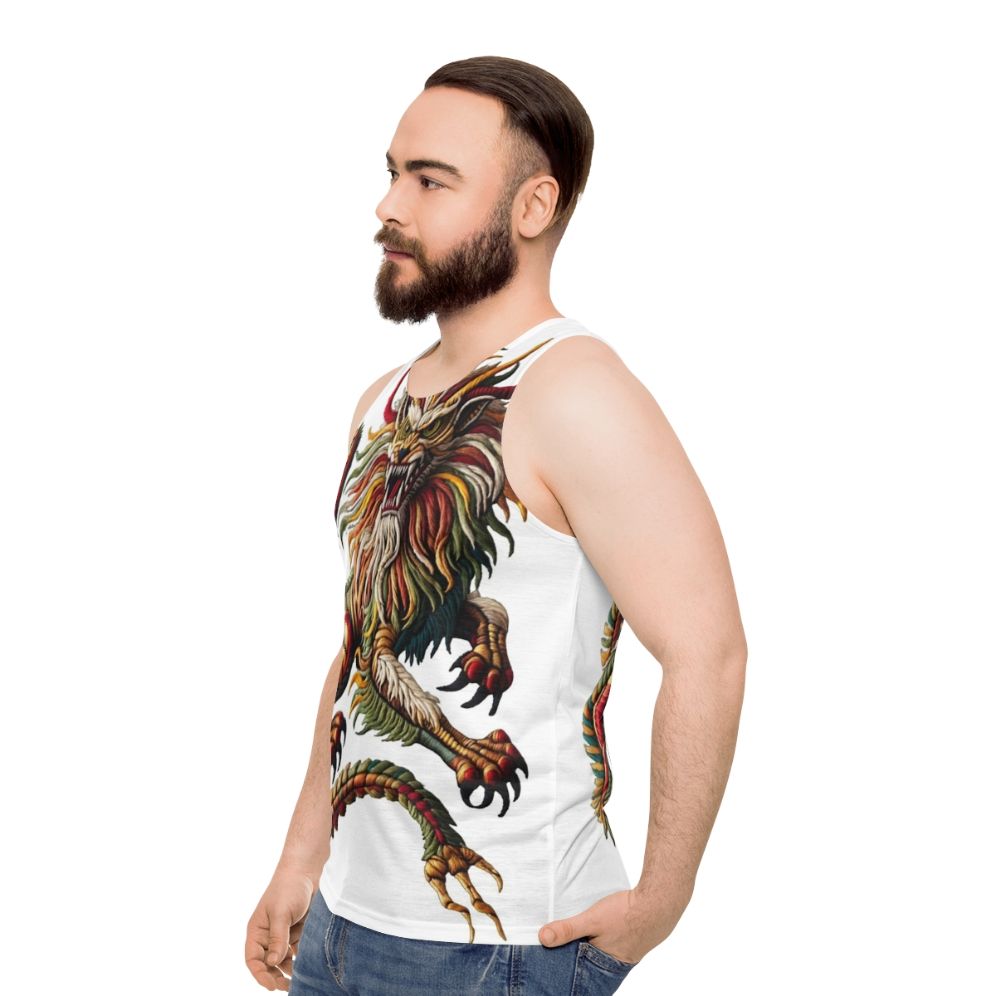 Manticore embroidered unisex fantasy tank top - men side