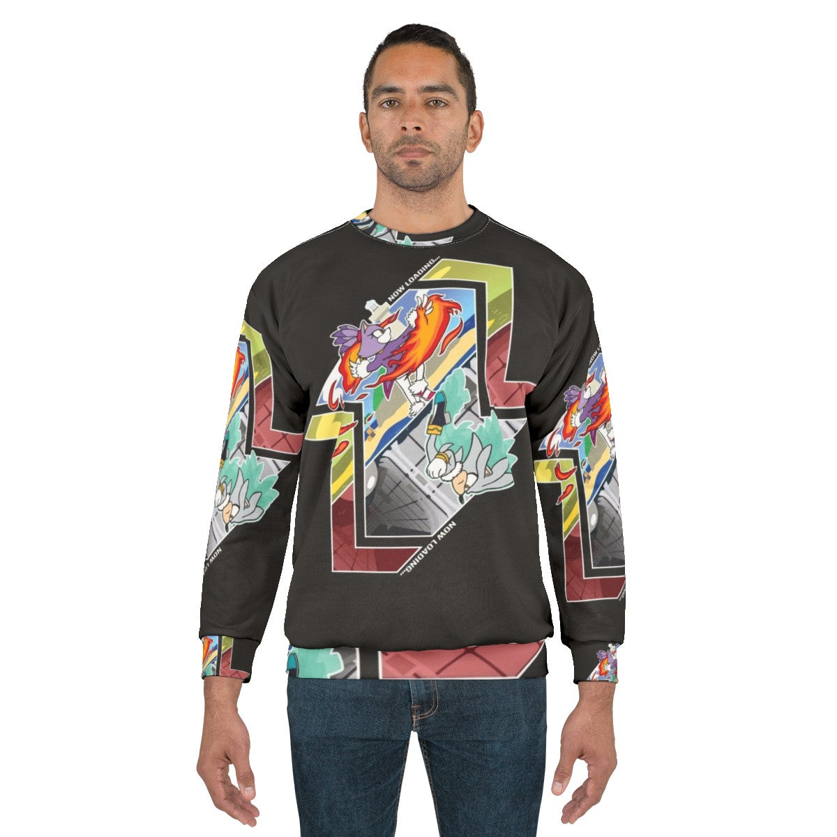 Sonic the Hedgehog Sweatshirt with Glitch Design - men