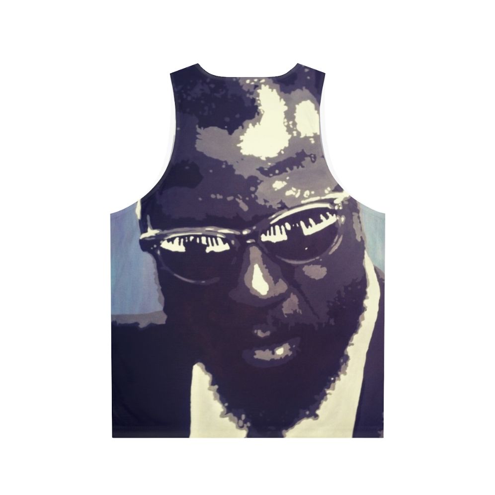 Thelonious Monk Unisex Tank Top with Piano Keys Design - Back