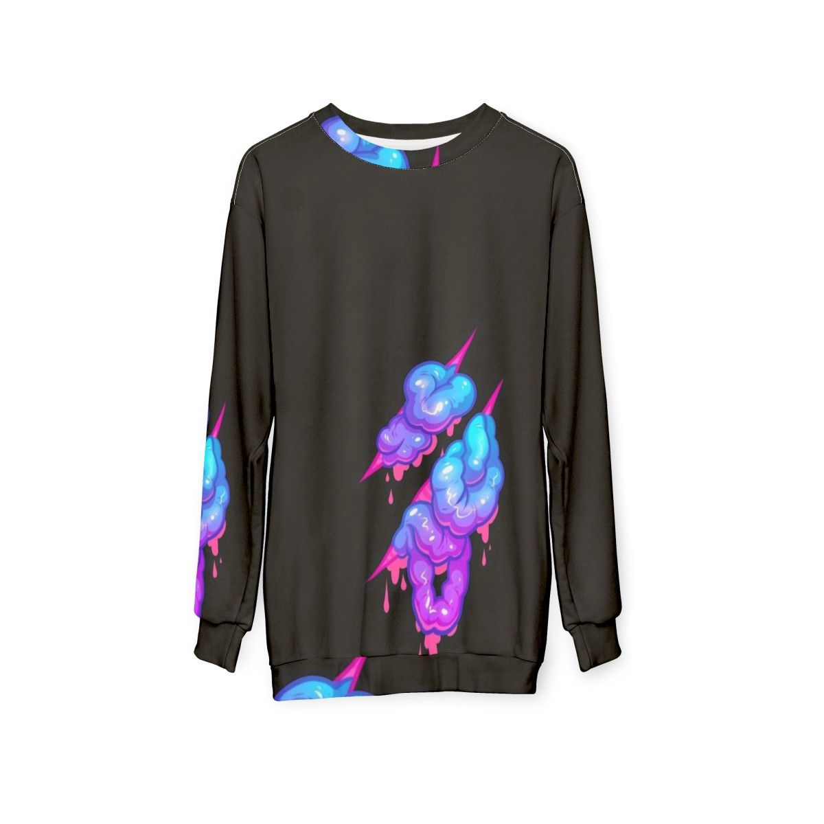 Pastel goth inside out sweatshirt with candy gore and slime - hanging