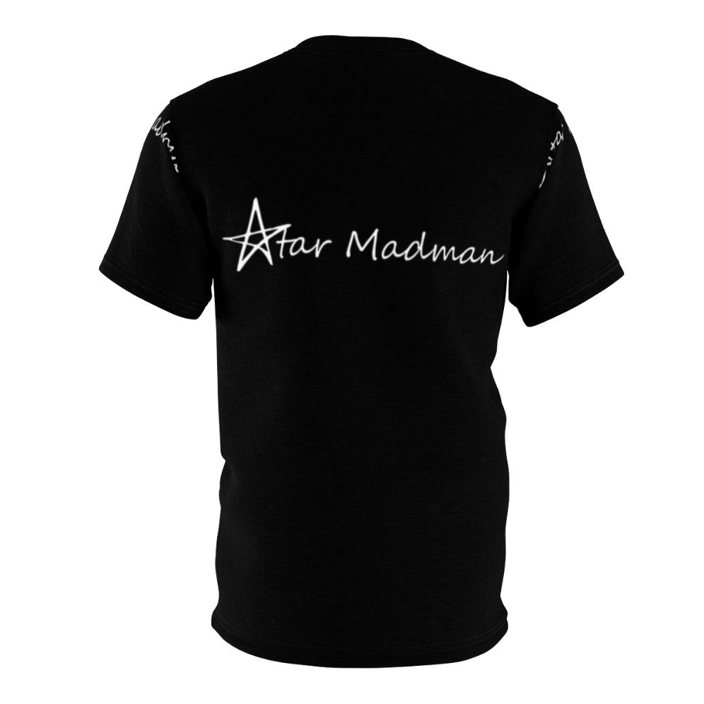 A stylish t-shirt featuring the Star Madman inspired electronic music logo - Back