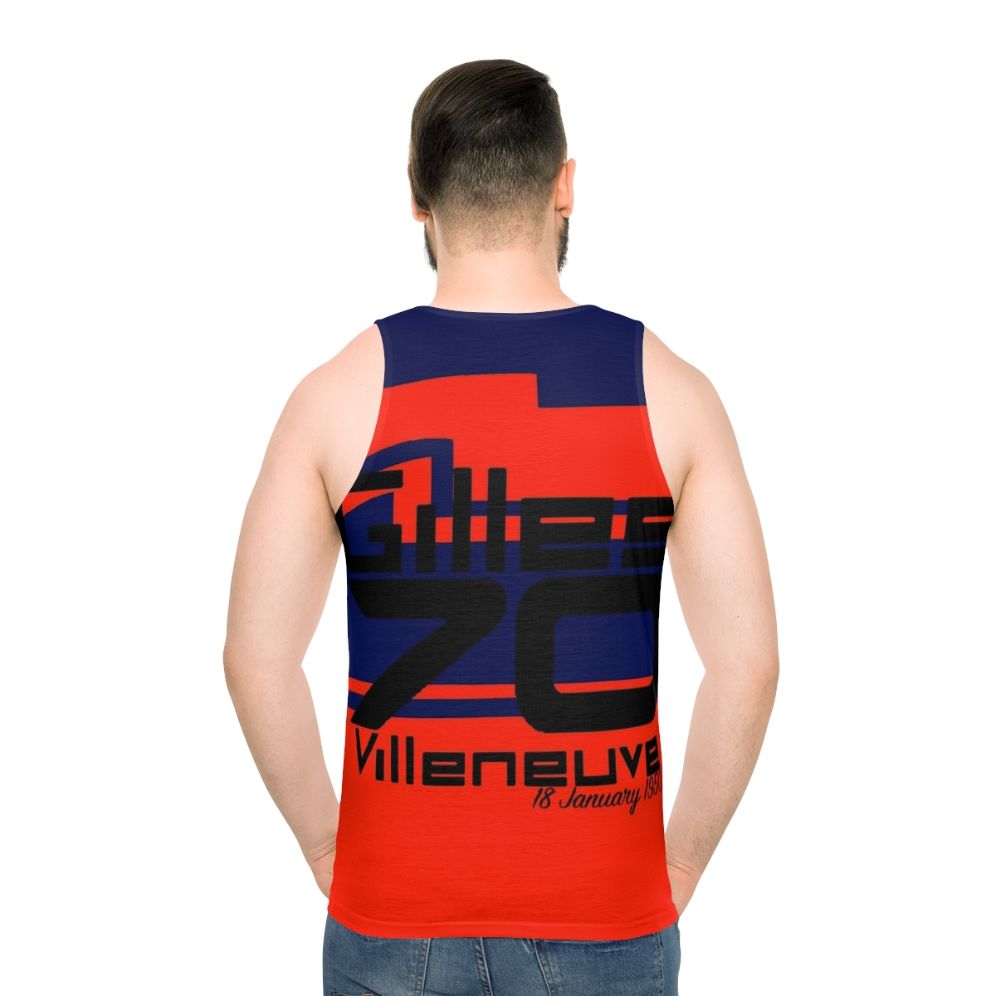 Gilles Villeneuve Ferrari Formula One Tribute Unisex Tank Top - men back