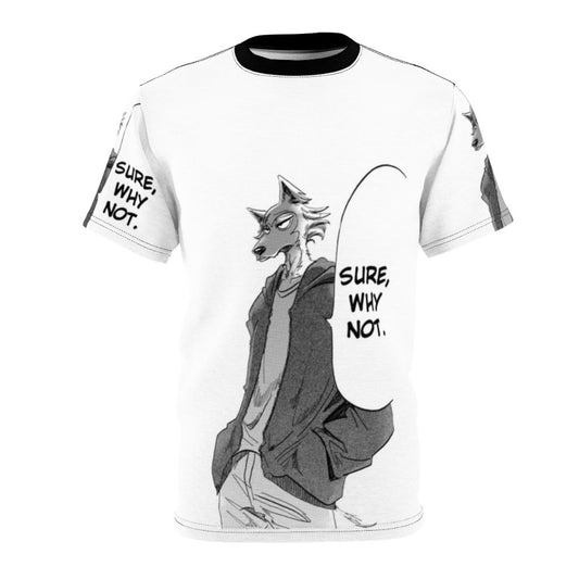 Anime-Inspired Wolf Graphic T-Shirt for Fans of Beastars, Legoshi, and Shoenen Manga