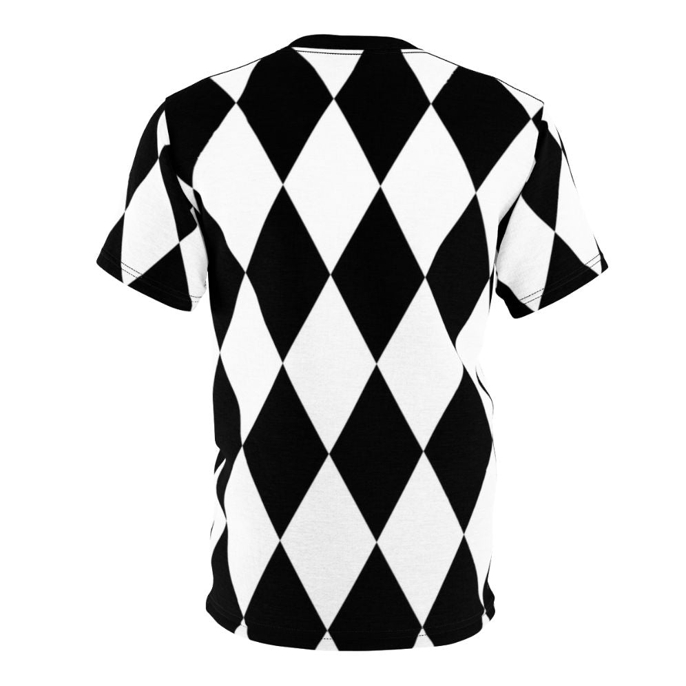 Harlequin diamonds pattern t-shirt in black and white - Back