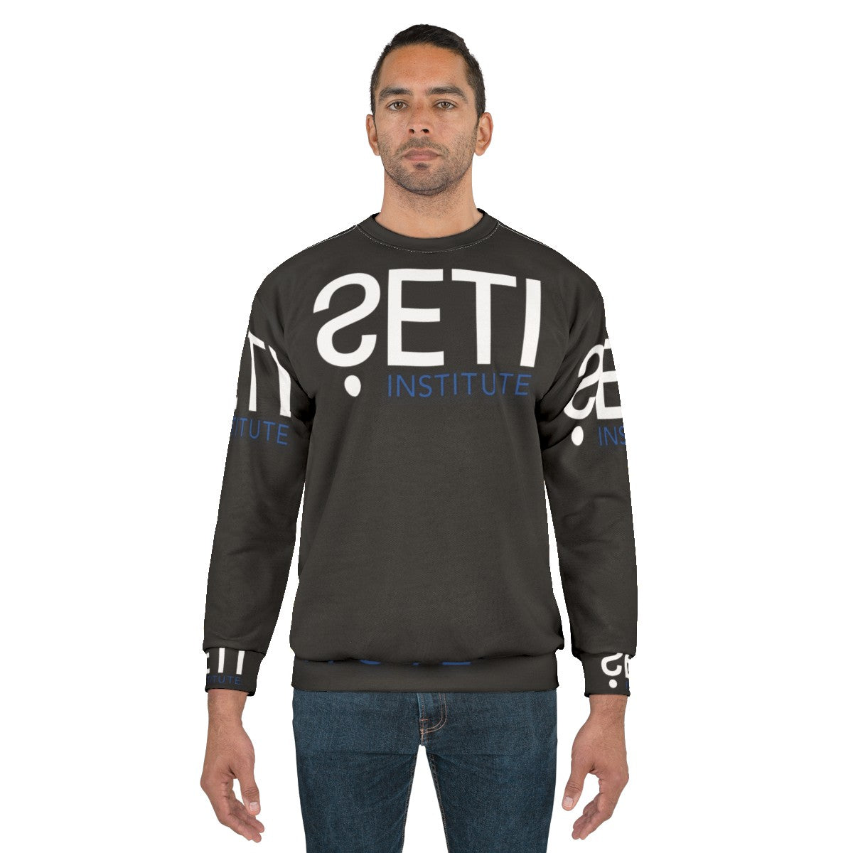 SETI Institute Sweatshirt featuring the SETI logo and space-themed graphics - men