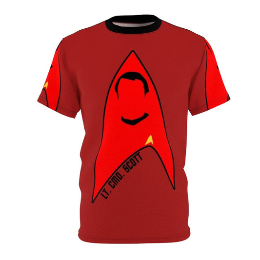 Retro-style AOP t-shirt featuring the USS Enterprise from the original Star Trek series