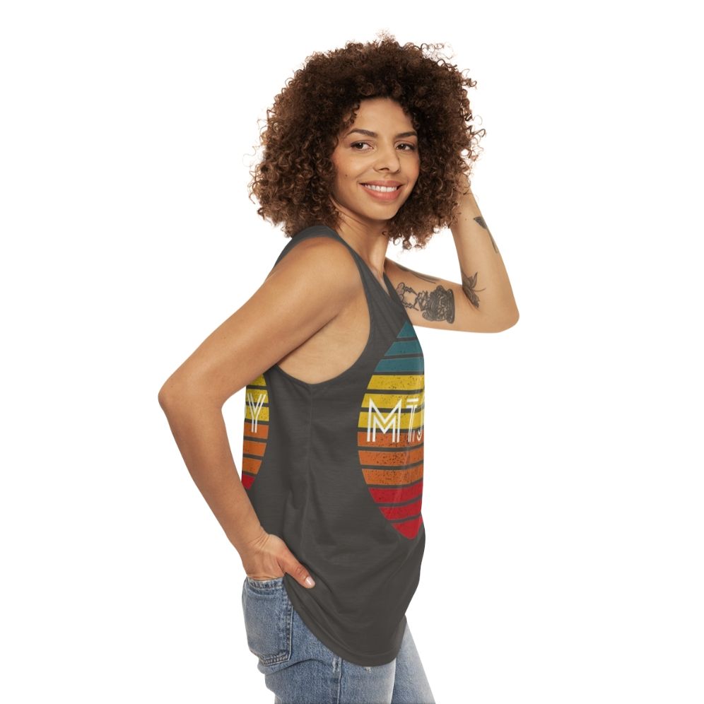 Unisex indie folk rock vintage mountain nature tank top - women side