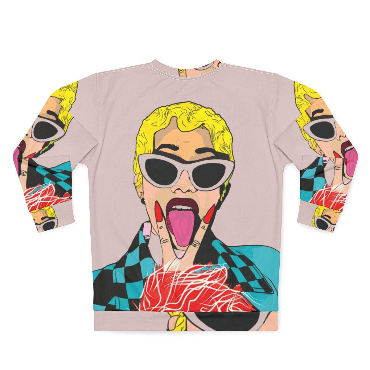 Cardi B Sweatshirt featuring hip hop inspired graphics - Back