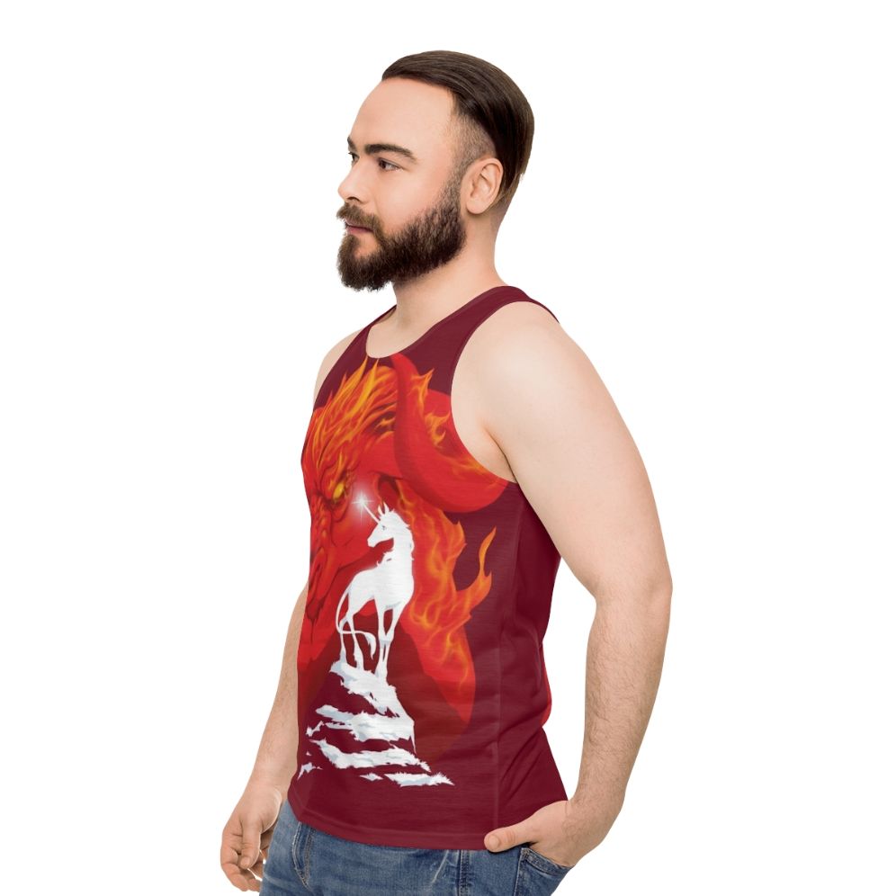 The Last Unicorn Unisex Tank Top - men side