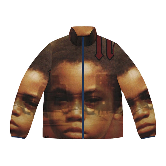 Nas Illmatic album cover art printed on a high-quality puffer jacket